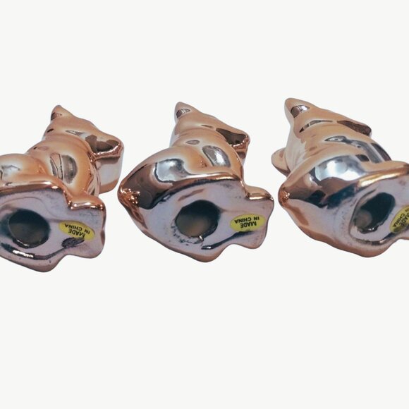 Lot Of 3 French Bulldog Christmas Ornaments-Ceramic-Rose Gold Finish - Picture 9 of 9